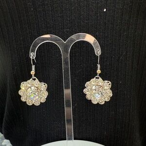 🌟Adorned Crown Jewelry assemblage rhinestone dangle earrings
